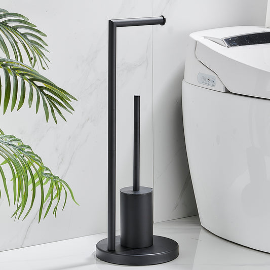Matt Black Floorstanding Toilet Roll Holder Toilet Brush