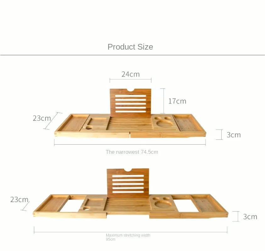 Bamboo Bath Caddy Rack dimensions