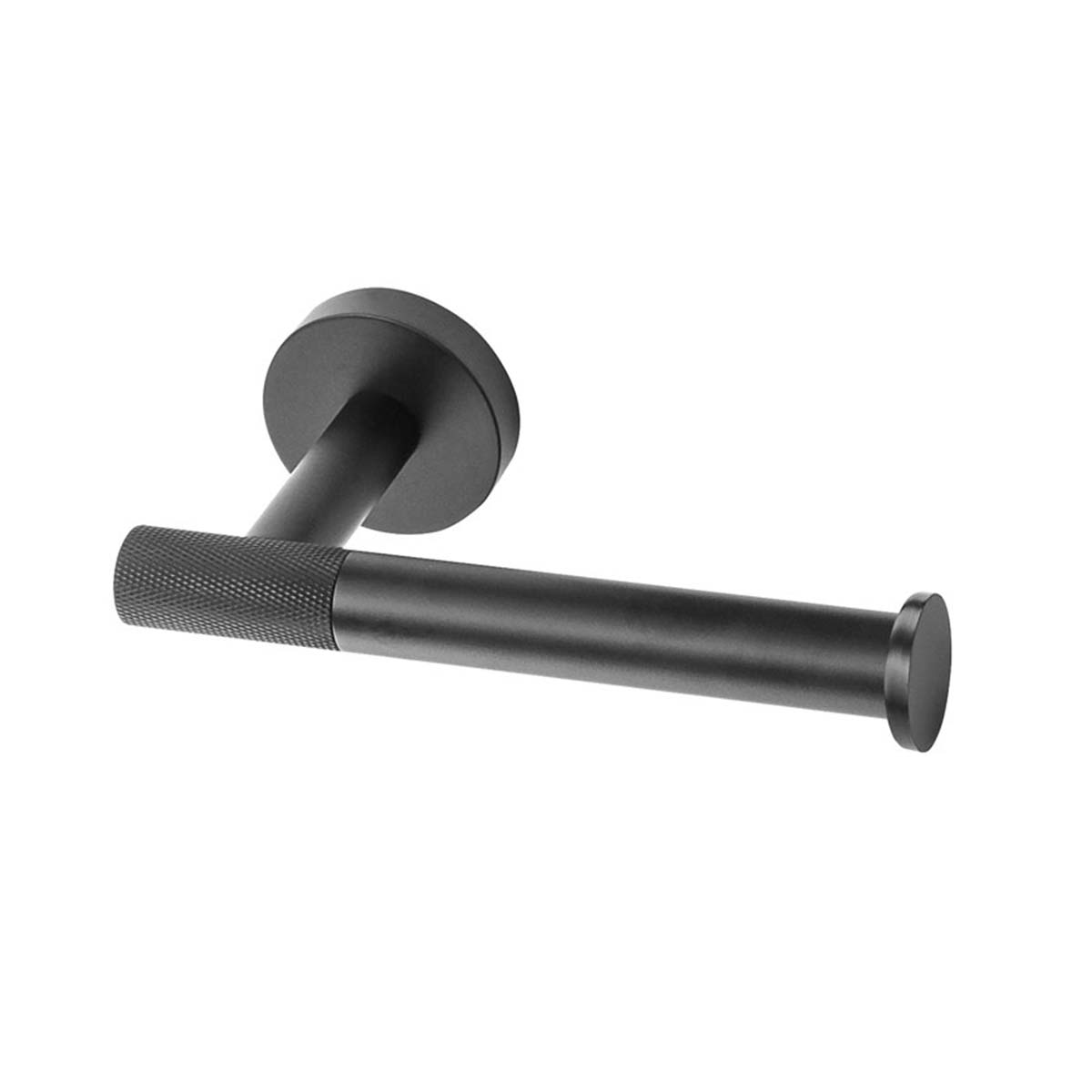 knurled toilet roll holder matt black product image