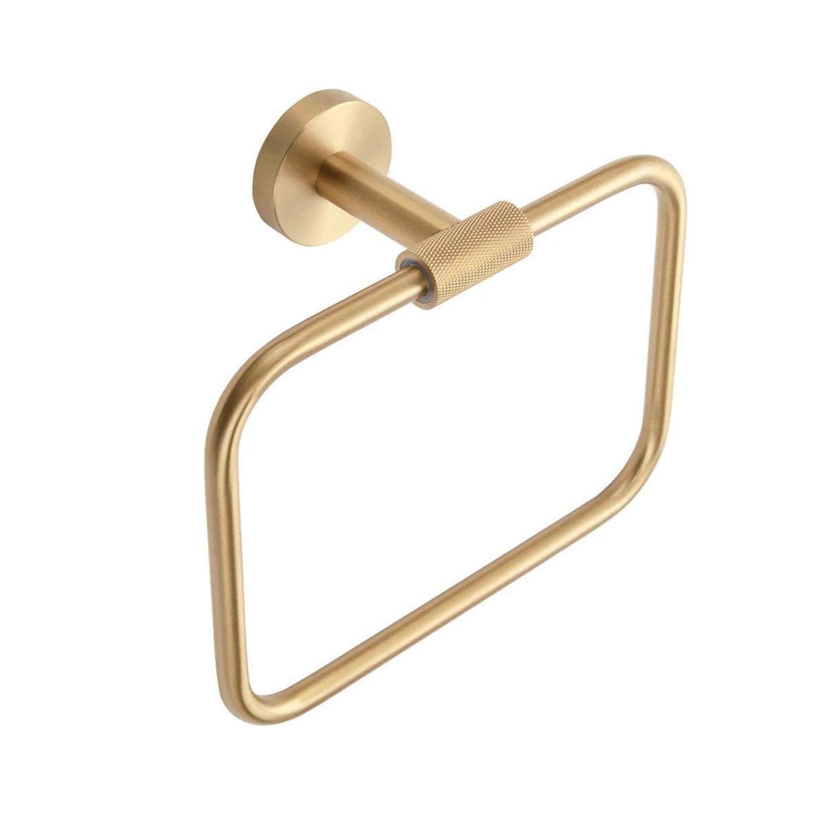 Knurled Towel Ring Holder Brushed Brass Gold Product Image