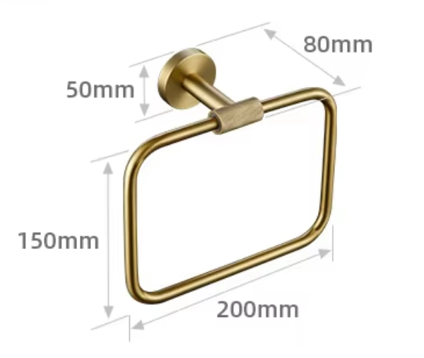 knurled towel ring brushed brass gold dimensions